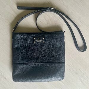 kate spade Bay Street Cora Black Leather Crossbody Bag